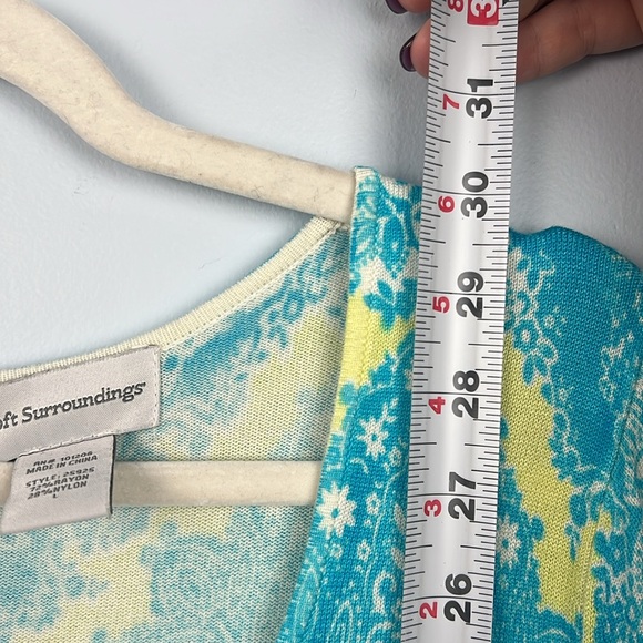 Soft Surroundings large back zip damask pattern colorful knit top - Picture 6 of 8